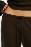 Super Soft Waffle Wide Leg Pant, TOFFEE BEAN - example image 4