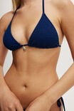 Slider Triangle Bikini Top, DEEP BLUE METALLIC CRINKLE - alternate image 2