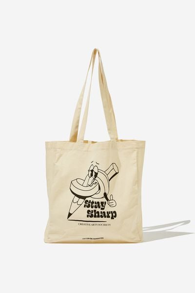 Foundation Typo Recycled Tote Bag, STAY SHARP