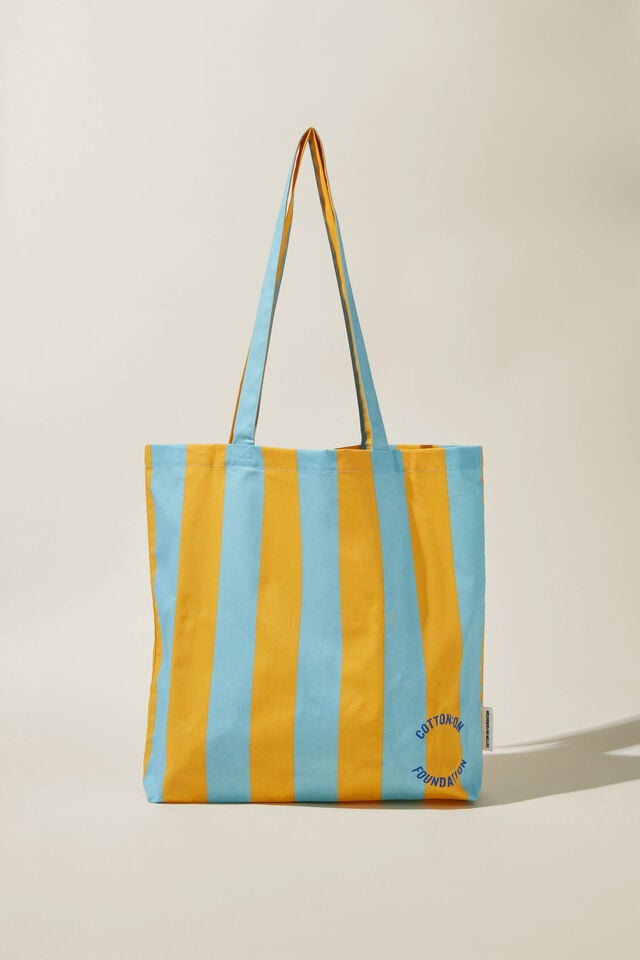 Foundation Adults Tote Bag, BEACH STRIPE/GOLD