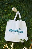 Foundation Adults Tote Bag, THANK YOU LIGHT & DARK GREEN - alternate image 1