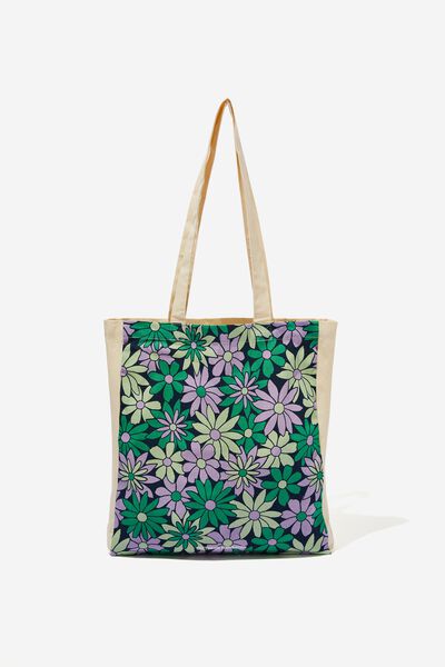 Foundation Kids Recycled Tote Bag, LIME LIGHT FLORAL