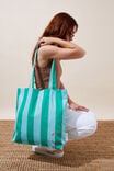 Foundation Adults Tote Bag, BEACH STRIPE/GREEN - alternate image 1