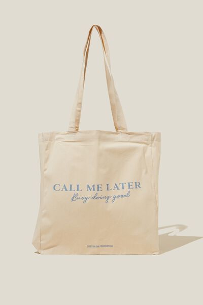 Foundation Adults Recycled Tote Bag, CALL ME LATER