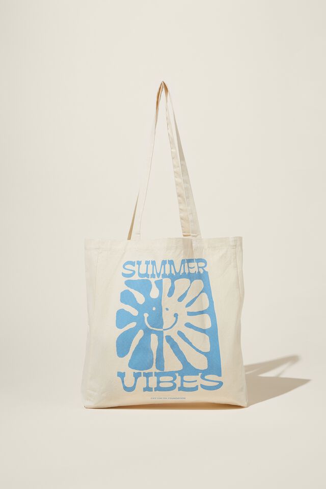 Foundation Adults Organic Tote Bag, SUMMER VIBES