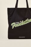 Bolsa - Foundation Adults Recycled Tote Bag, COF SOLID BLACK - vista alternativa 3