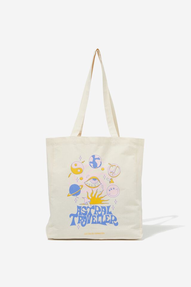 Foundation Typo Recycled Tote Bag, ASTRAL TRAVELLER