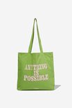 Foundation Adults Organic Tote Bag, ANYTHING IS POSSIBLE