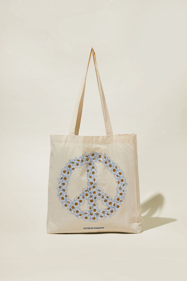 Foundation Kids Recycled Tote Bag, DAISY PEACE