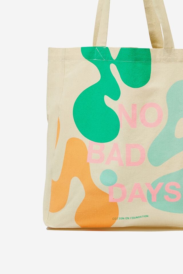 Foundation Typo Recycled Tote Bag, NO BAD DAYS
