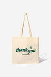 Foundation Adults Tote Bag, THANK YOU LIGHT & DARK GREEN - alternate image 2