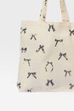 Foundation Adults Tote Bag, NAVY BOWS - alternate image 2