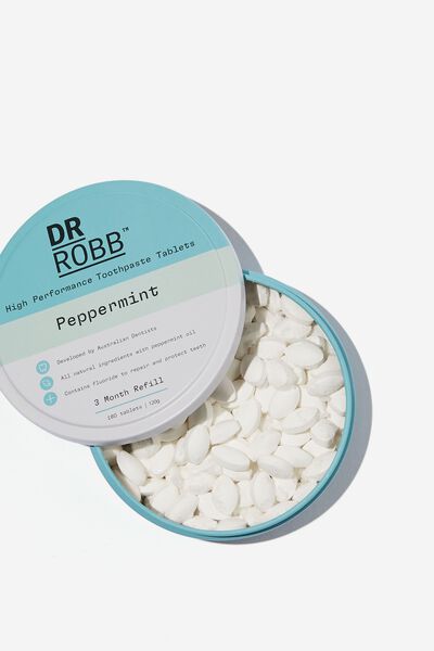 Dr Robb High Performance Toothpaste Tablets, PEPPERMINT - 3 MONTHS