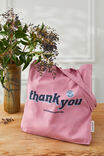 Foundation Adults Tote Bag, THANK YOU/PINK - alternate image 1