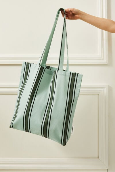 Foundation Kids Tote Bag, GREEN STRIPE