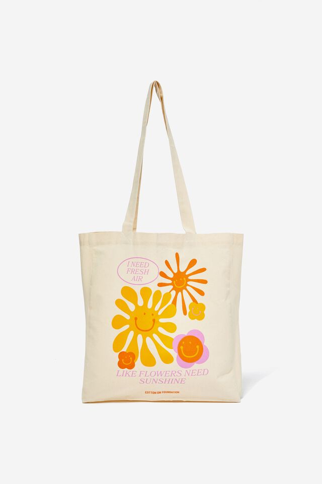 Foundation Typo Recycled Tote Bag, LIKE FLOWERS