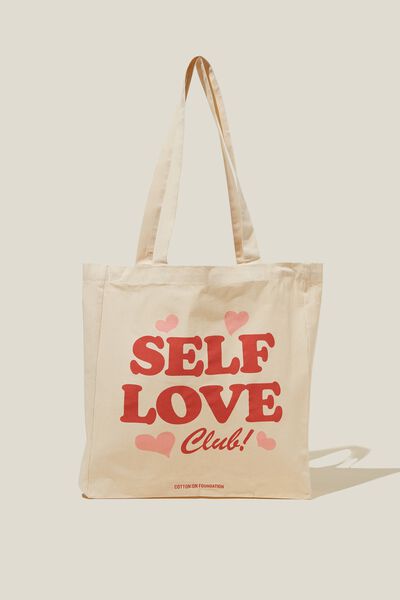 Foundation Body Recycled Tote Bag, SELF LOVE CLUB