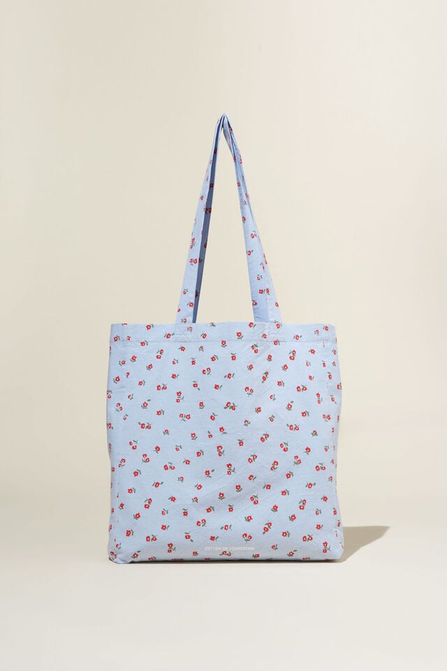 Foundation Adults Recycled Tote Bag, IRENE DITSY / COASTAL BLUE