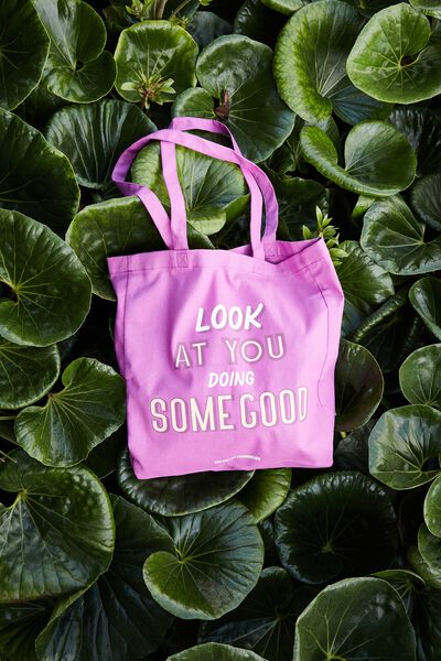 Foundation Adults Recycled Tote Bag, LOOK AT YOU PINK
