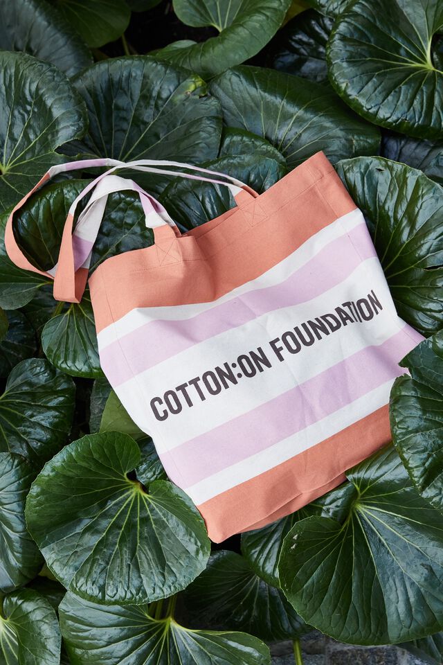 Foundation Adults Recycled Tote Bag, COF FALL GLOW STRIPE
