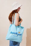 Foundation Adults Tote Bag, THANK YOU/TURQUOISE - alternate image 1