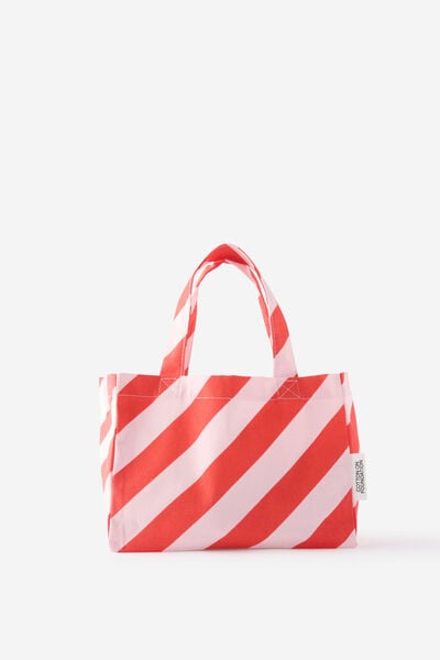 Foundation Kids Gift Bag Small, DIAGONAL STRIPE IVY AND LILAC