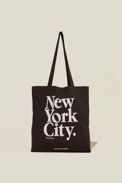 Foundation Adults Recycled Tote Bag, NEW YORK CITY/BLACK