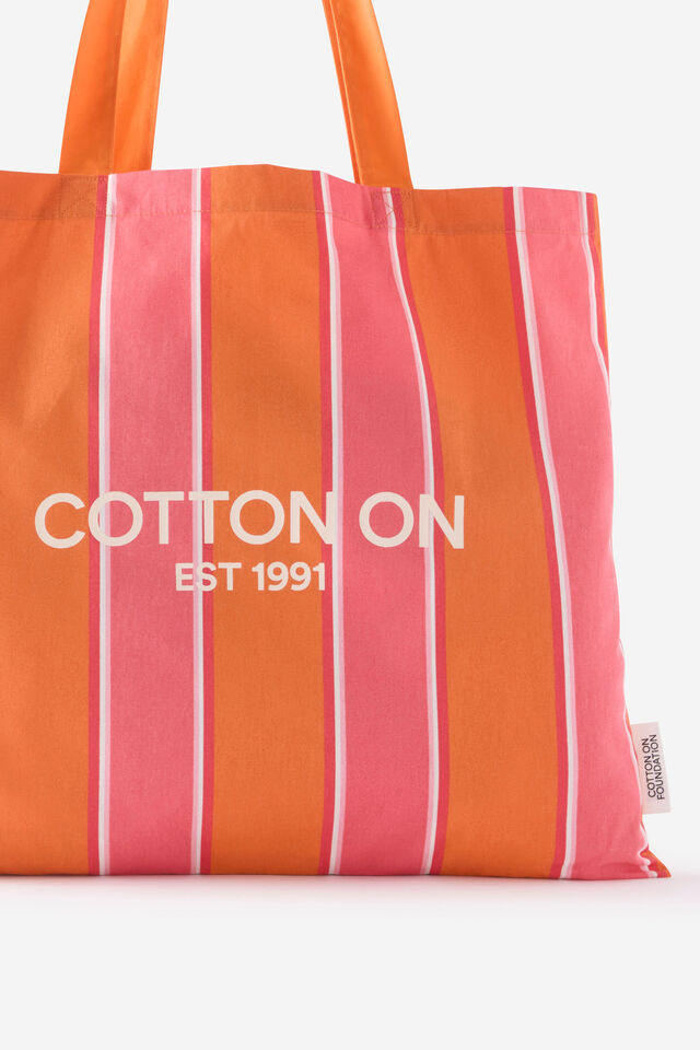 Foundation Tote, BOLD STRIPE GOLDEN POPPY