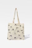 Foundation Adults Tote Bag, NAVY BOWS - alternate image 1