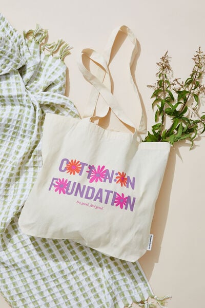 Foundation Adults Tote Bag, COF FLOWER/AUTUMN