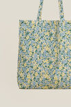 Foundation Kids Recycled Tote Bag, BLUE & YELLOW FLORAL - alternate image 3