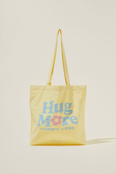 Foundation Typo Organic Tote Bag, HUG MORE