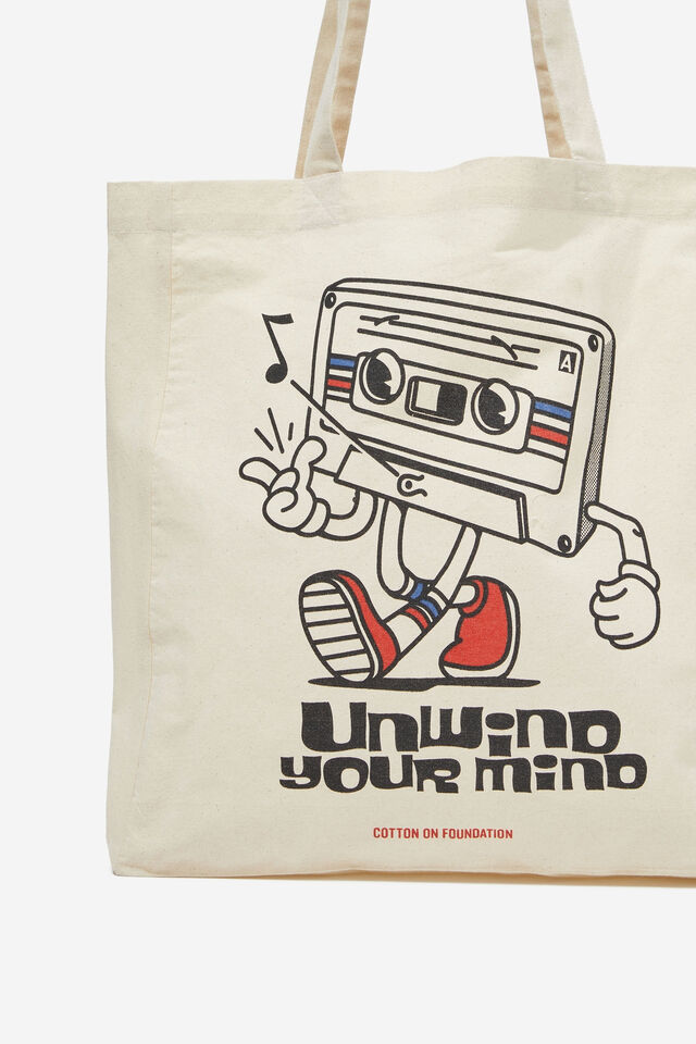 Foundation Typo Recycled Tote Bag, UNWIND YOUR MIND