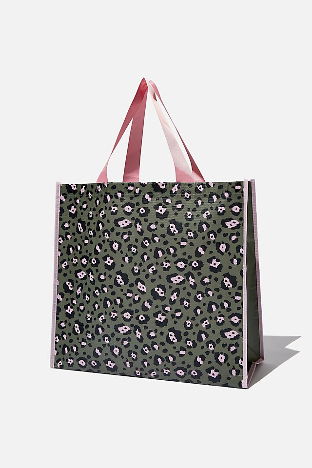 Recycled Large Shopper, SNOW LEOPARD