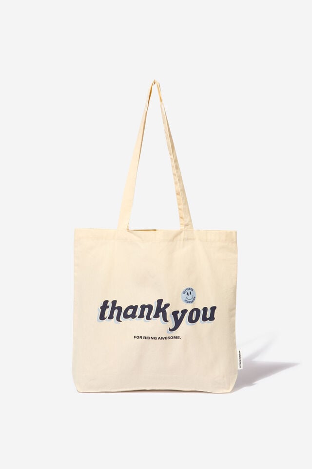 Foundation Adults Tote Bag, THANK YOU LIGHT & DARK BLUE
