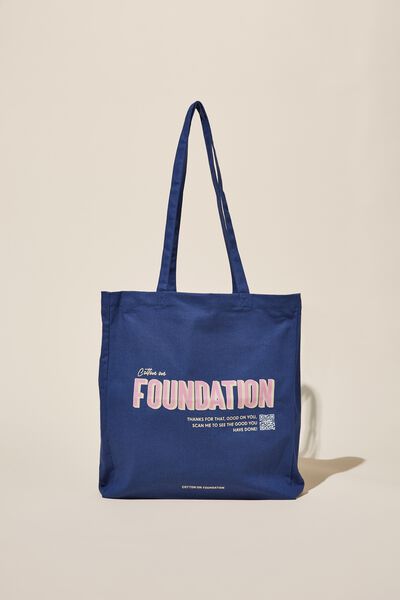 Foundation Adults Recycled Tote Bag, FOUNDATION WASHED PURPLE