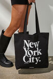Foundation Adults Organic Tote Bag, BLACK NEW YORK CITY - alternate image 1