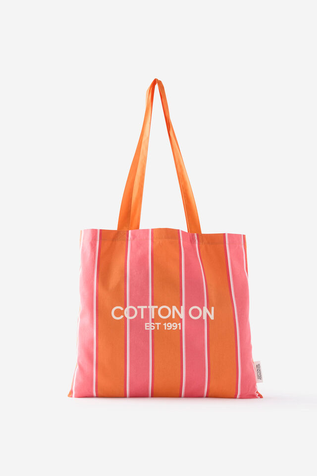 Foundation Tote, BOLD STRIPE GOLDEN POPPY