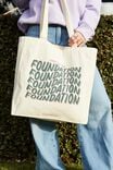 Foundation Adults Recycled Tote Bag, FOUNDATION WARPED - alternate image 1