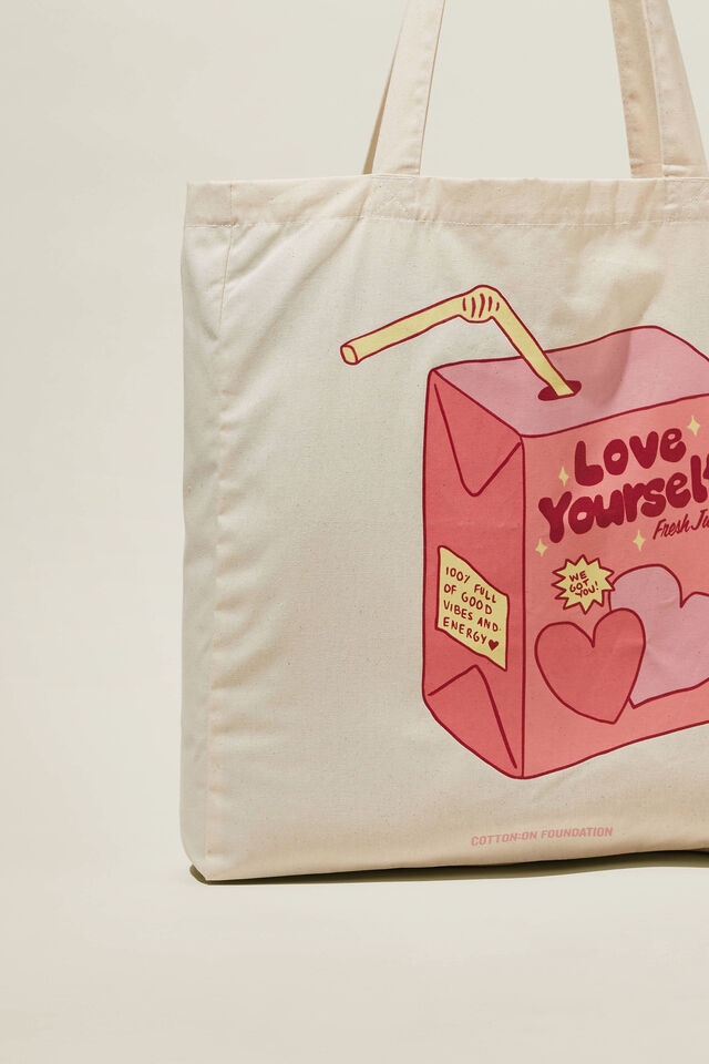Foundation Body Recycled Tote Bag, LOVE YOURSELF