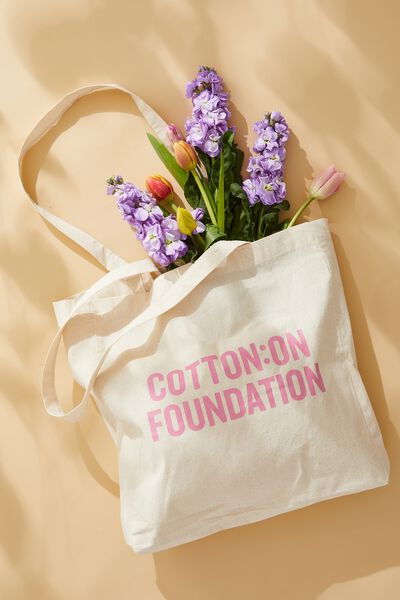 Foundation Body Recycled Tote Bag, COF BRIGHT PINK