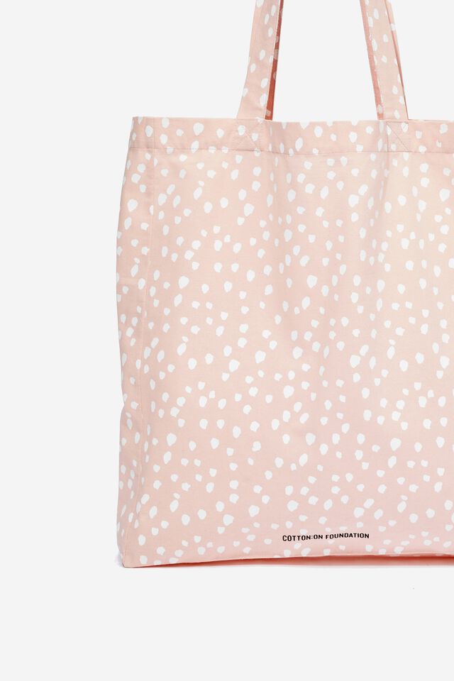 Foundation Typo Recycled Tote Bag, BLUSH SPOTS
