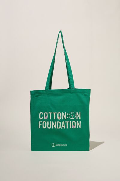 Foundation Body Recycled Tote Bag, ONE TREE BODY JADE GREEN