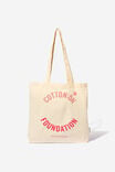 Foundation Adults Tote Bag, COF LOGO PALE PINK & RED - alternate image 2