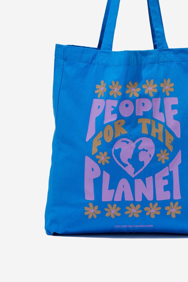 Foundation Kids Recycled Tote Bag, PEOPLE FOR THE PLANET / ELECTRIC BLUE