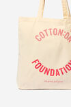 Foundation Adults Tote Bag, COF LOGO PALE PINK & RED - alternate image 3