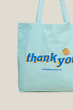 Foundation Adults Tote Bag, THANK YOU/TURQUOISE - alternate image 3