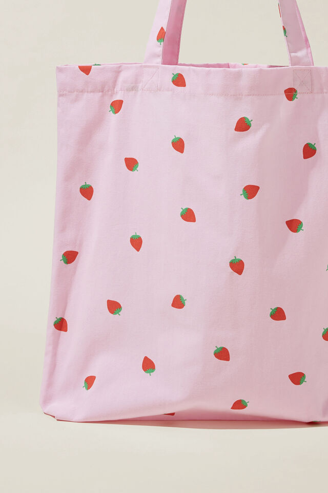 Foundation Body Tote Bag, STRAWBERRIES/PINK