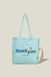 Foundation Adults Tote Bag, THANK YOU/TURQUOISE - alternate image 2