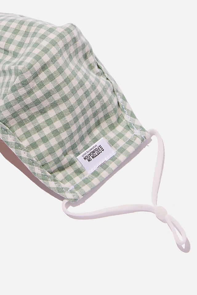 Máscara - Foundation Face Mask Adults, GREEN GINGHAM